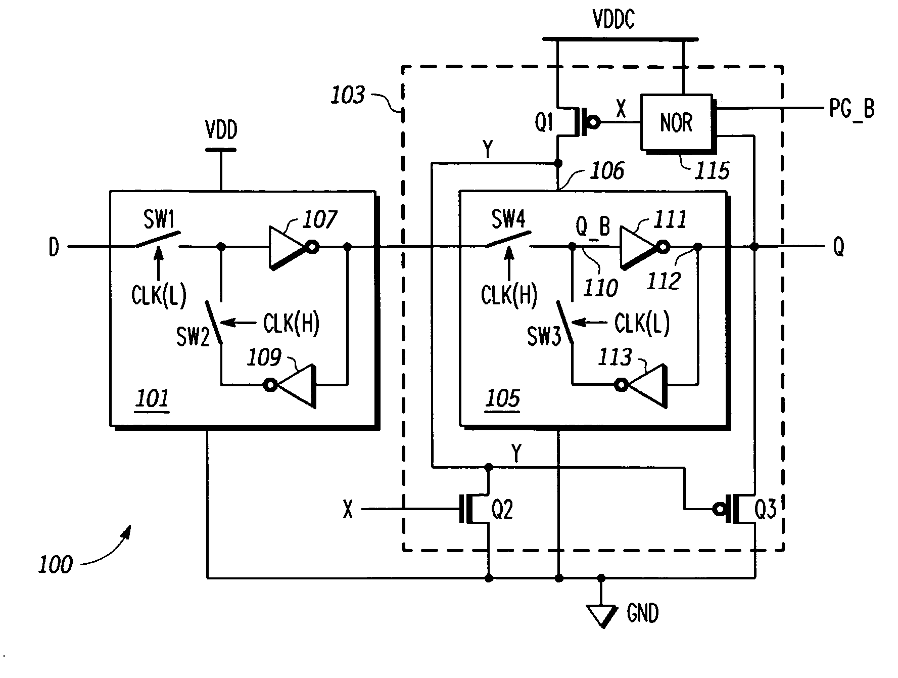 State retention power gating latch circuit