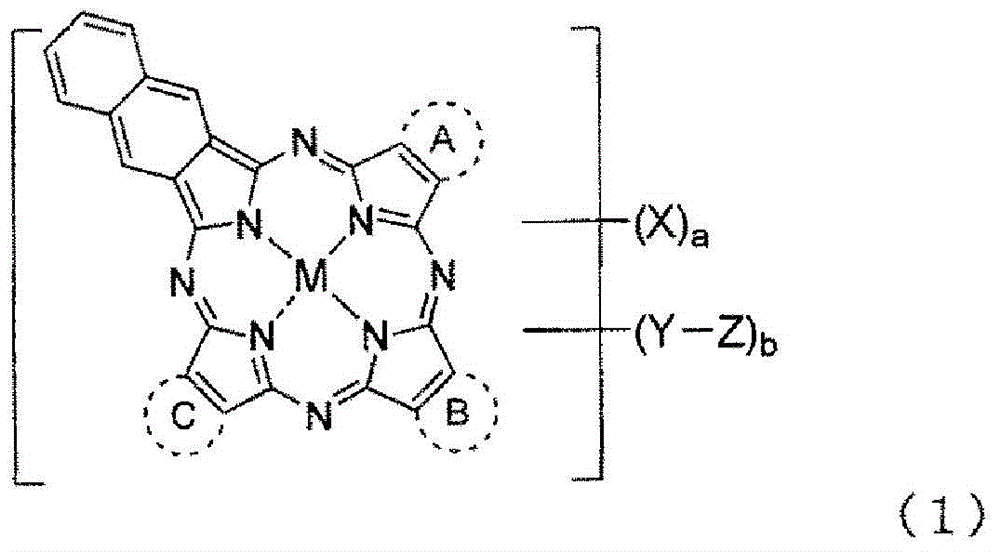 Porphyrazine dye, and application therefor