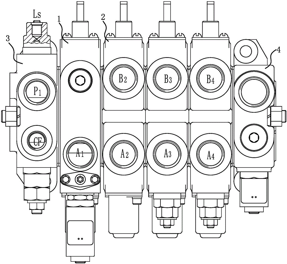 Converging multi-way valve