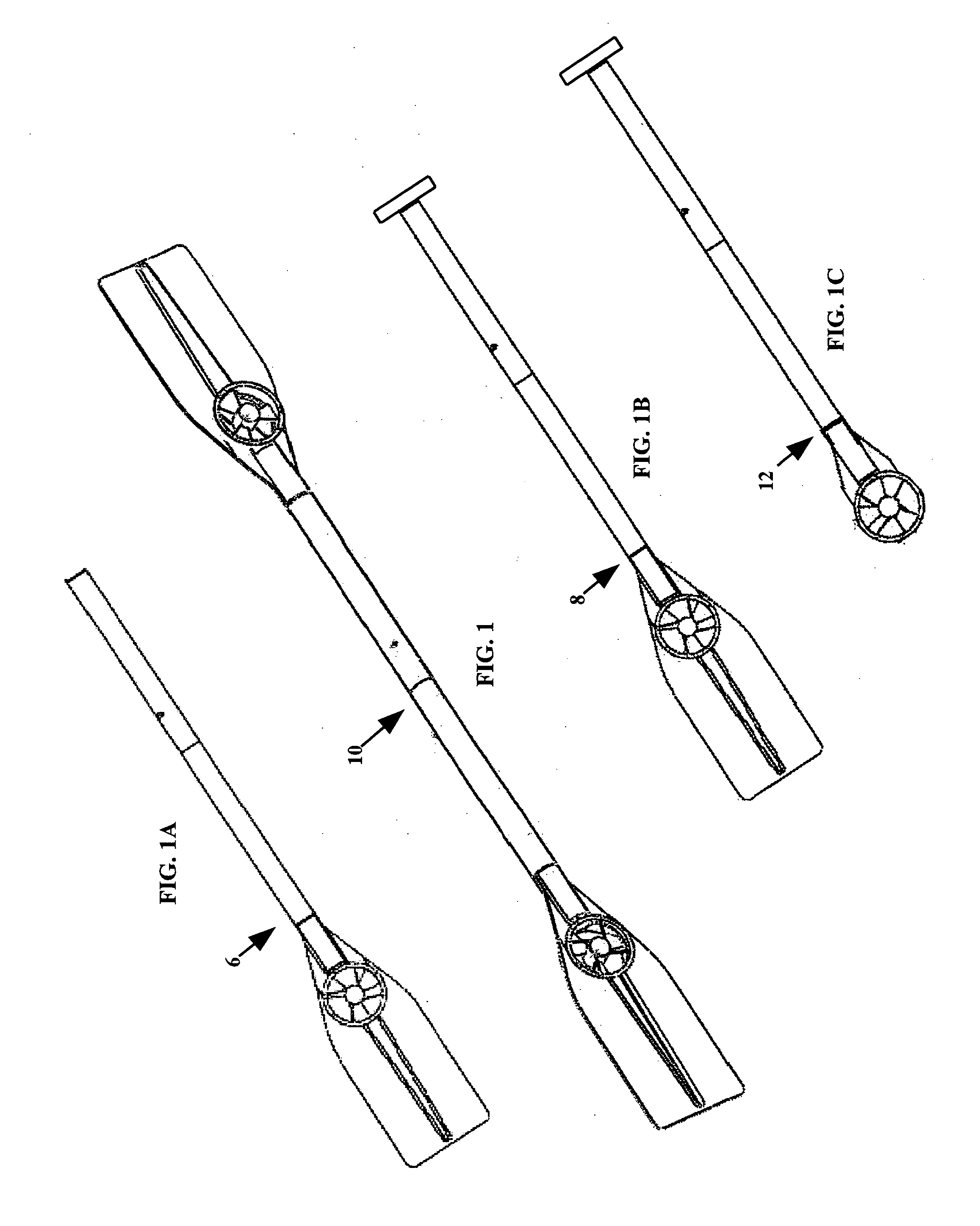 Combination hand-held multi-directional propulsion device and powered oar/paddle for rowboat, canoe, kayak, and the like