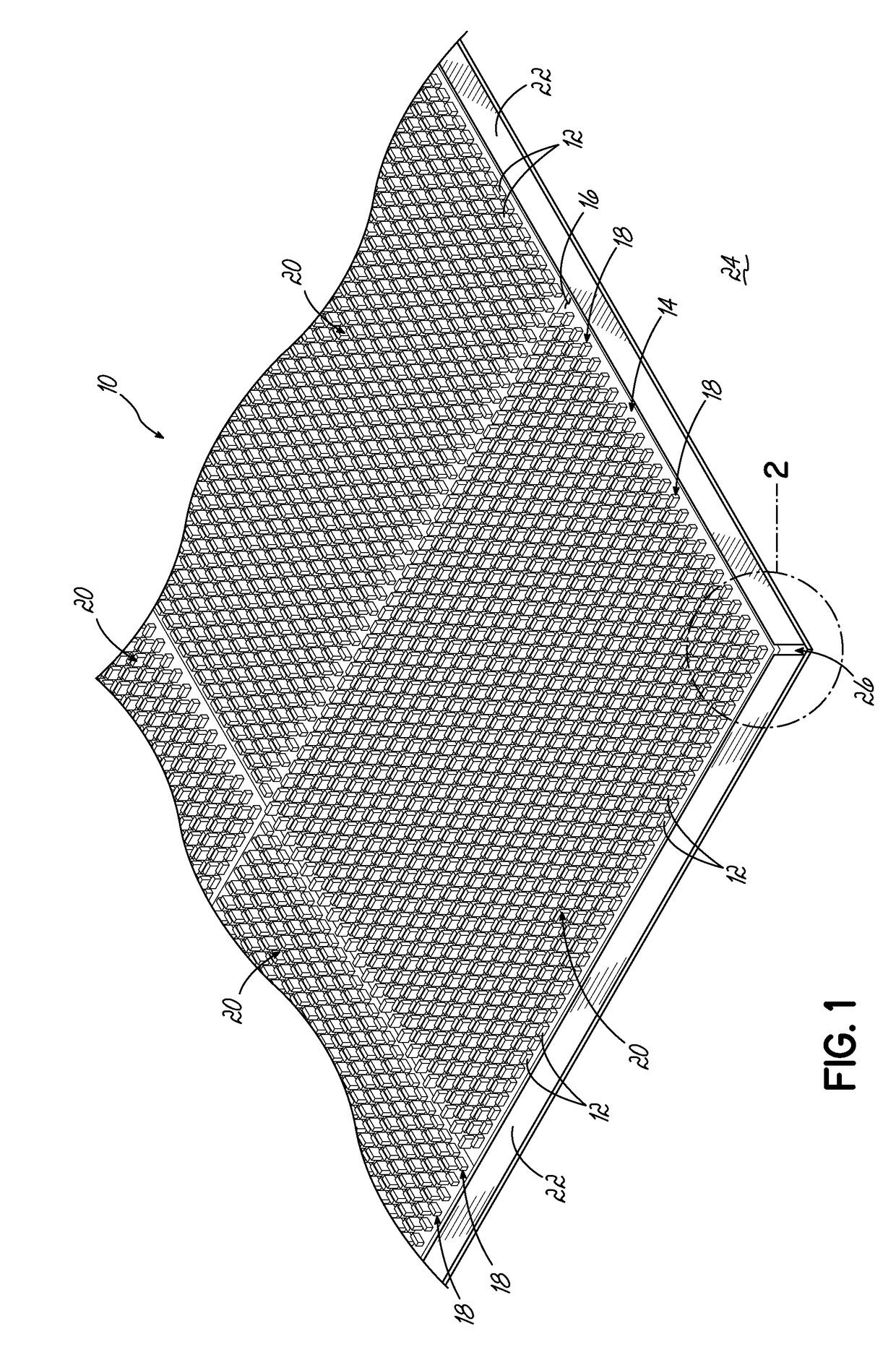 Slip resistant mat with stabilizing projections