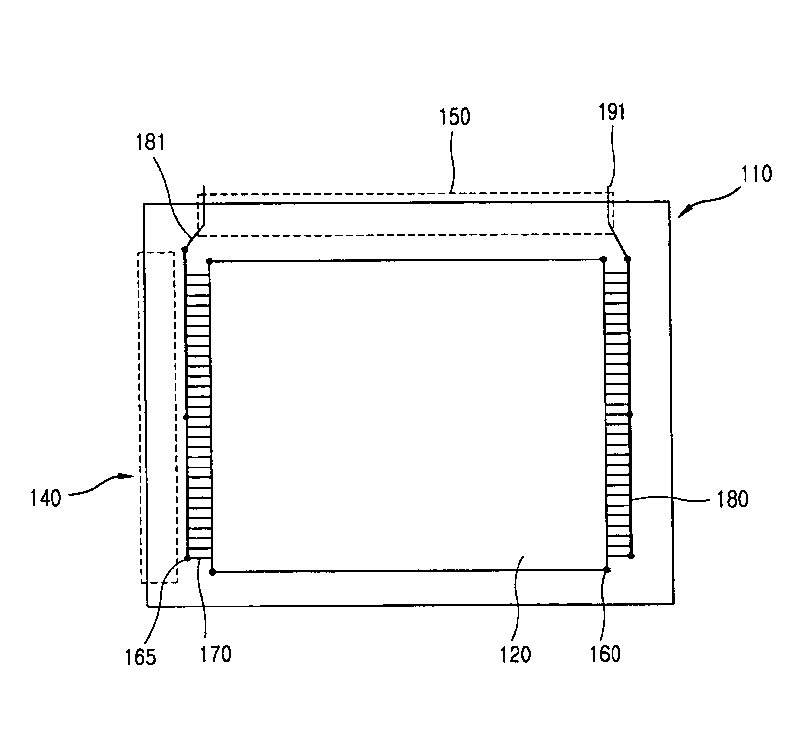 Liquid crystal display panel with reduced parasitic impedance