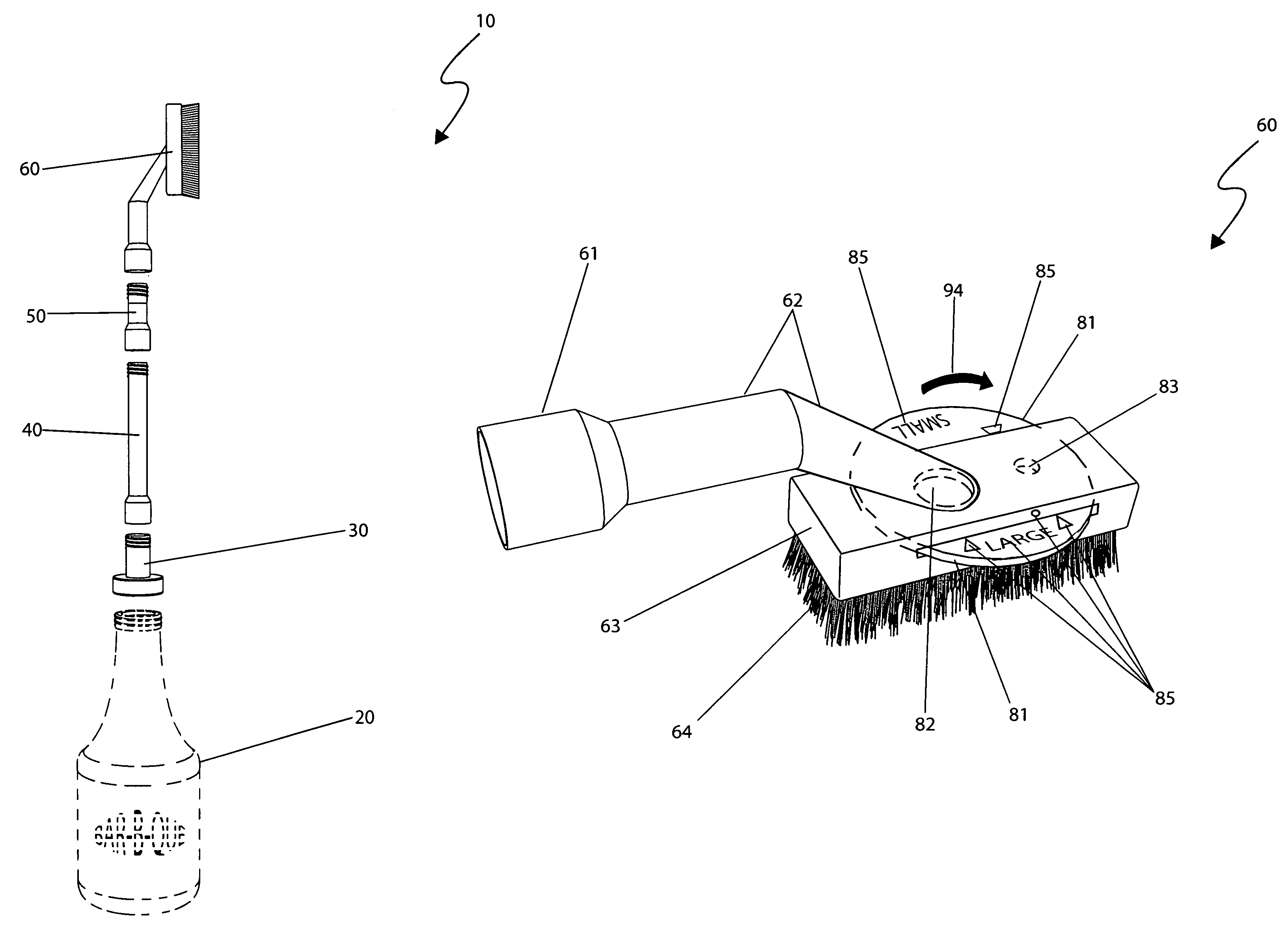 Attachable condiment applicators and kit therefor