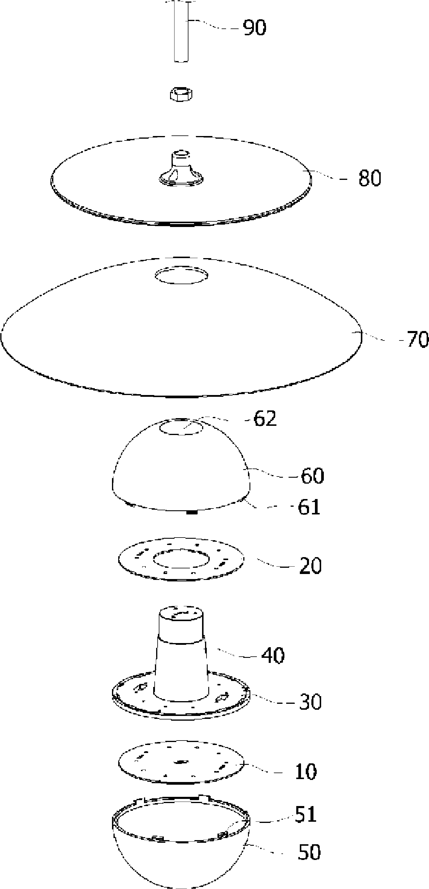 Spherical lamp with easy heat dissipation