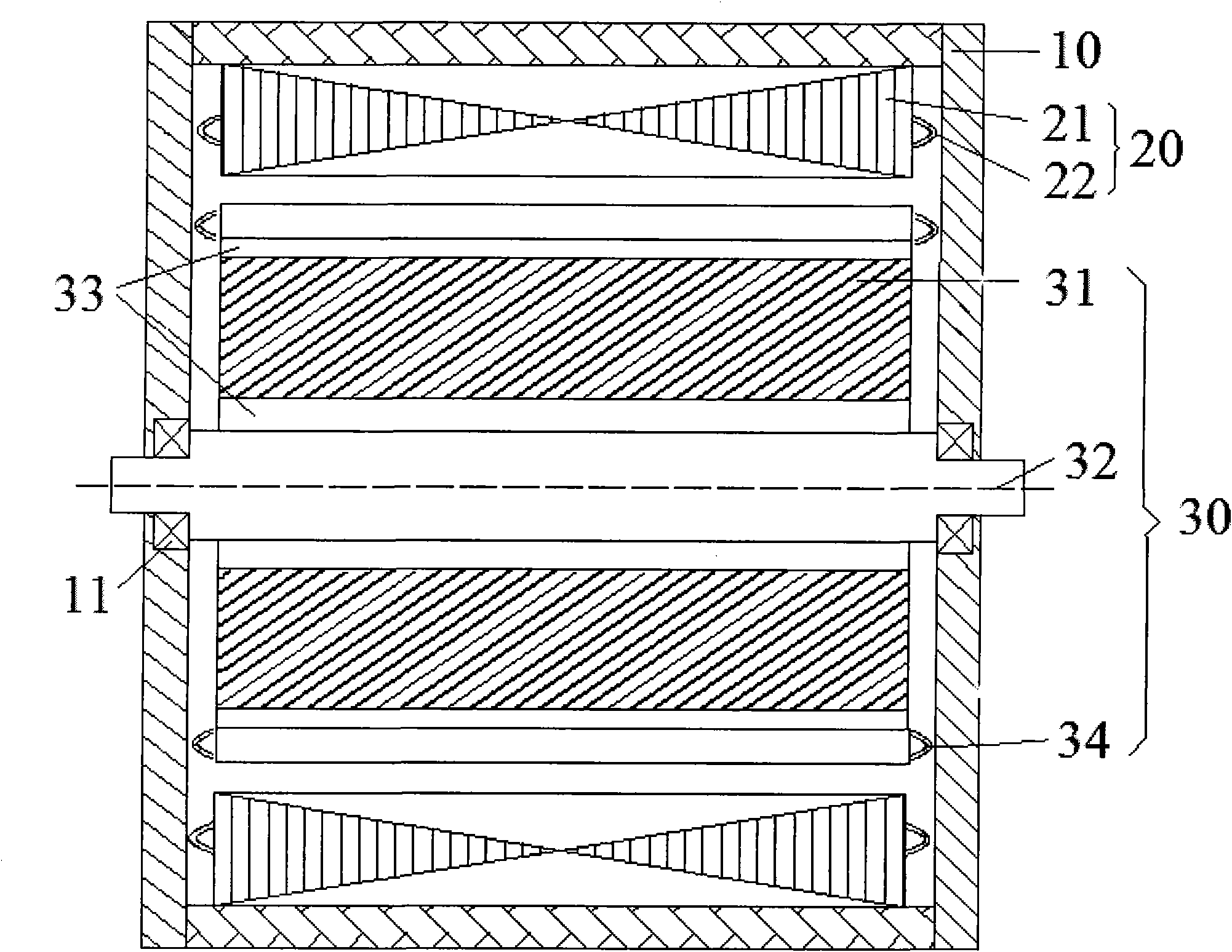 Hybrid excitation permanent magnet motor with secondary harmonic excitation