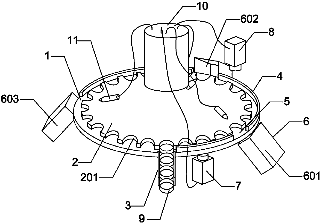 Toothed disc type bottle cap detection device