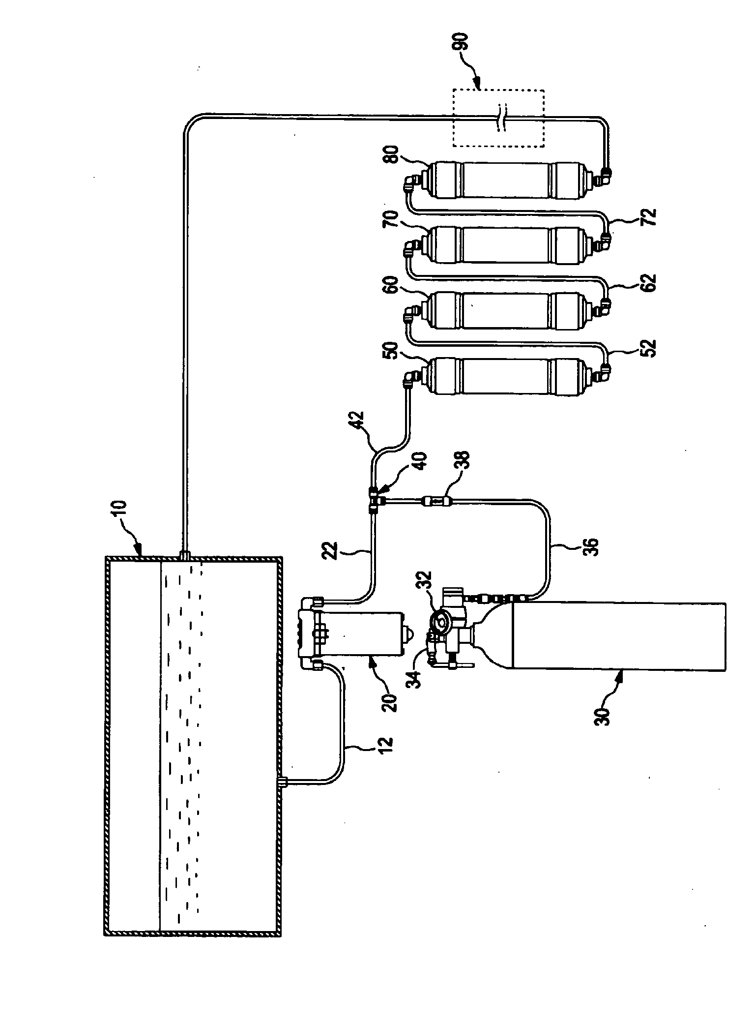 Device for dissolving oxygen in water and equipment for manufacturing super-oxygenated water by using device