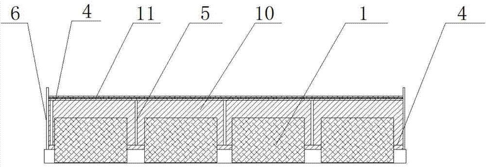 Assembling self-bearing die of ribbed floor