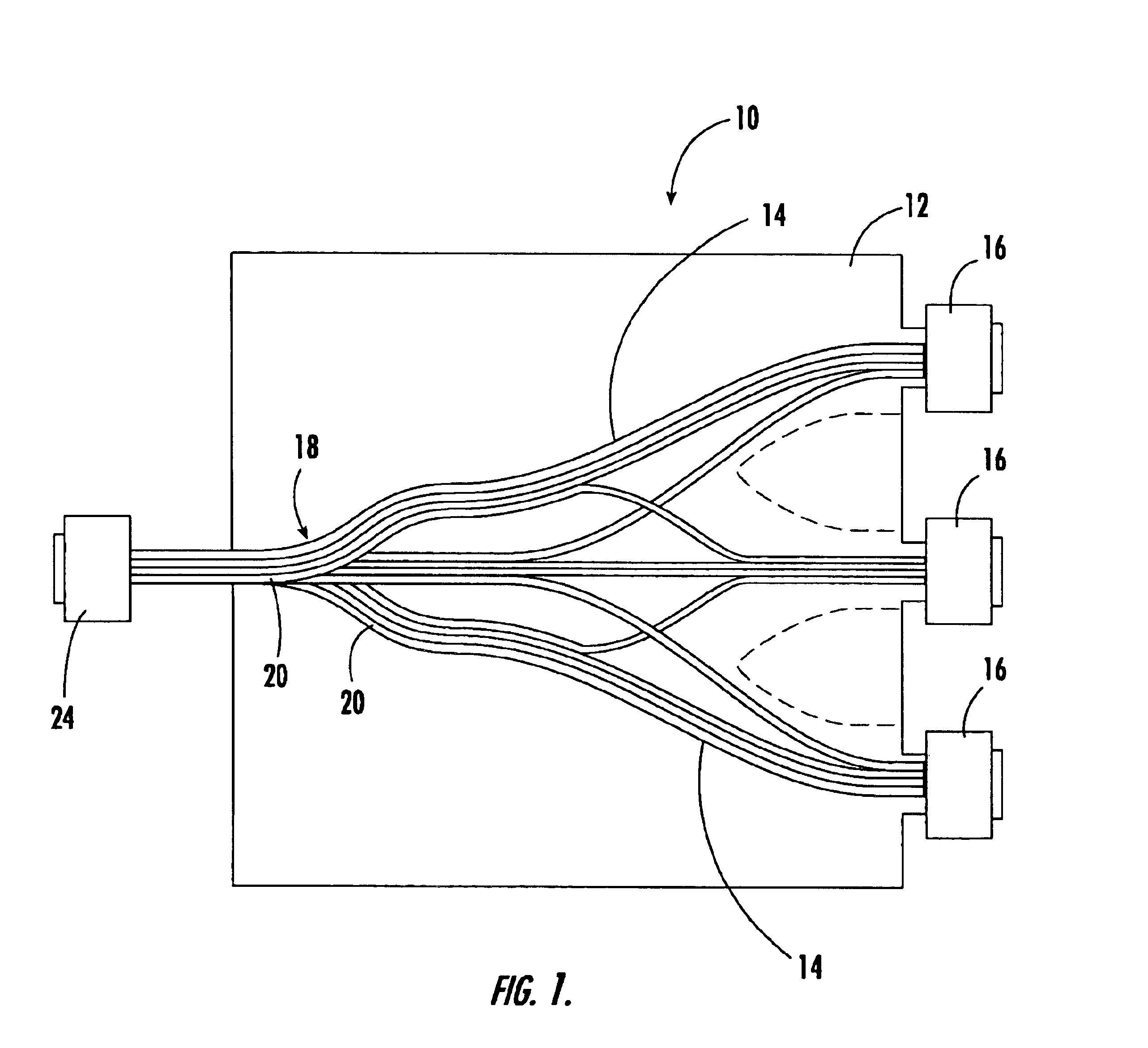 Optical circuit having legs in a stacked configuration and an associated fabrication method