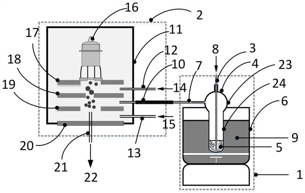 Atmospheric pressure photo ionization source device for detecting volatile organic compounds in water