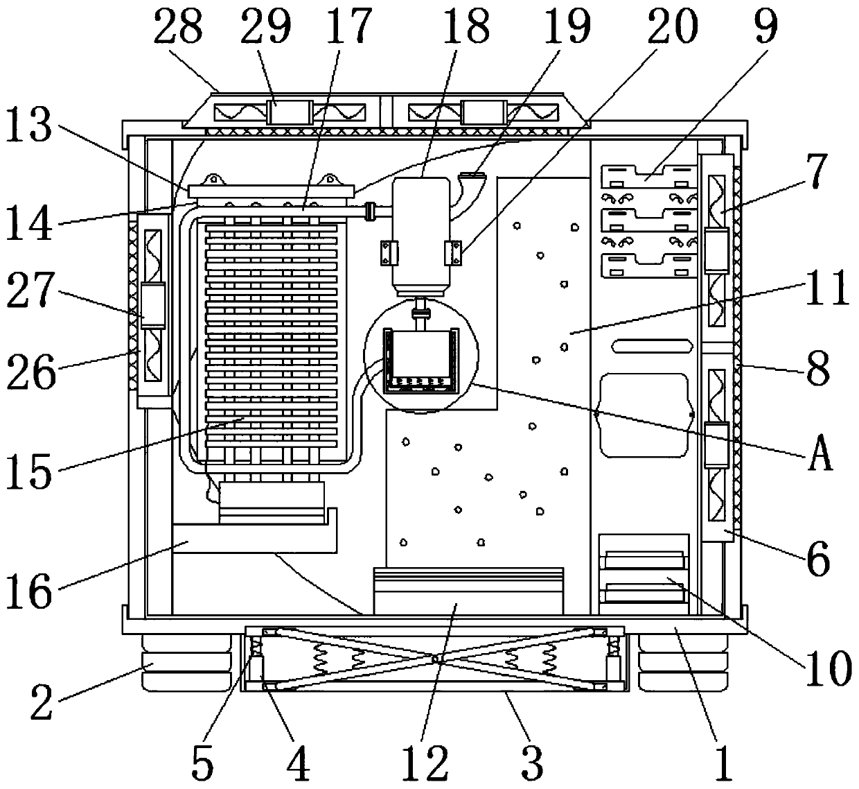 An air-cooling and water-cooling hybrid heat dissipation case