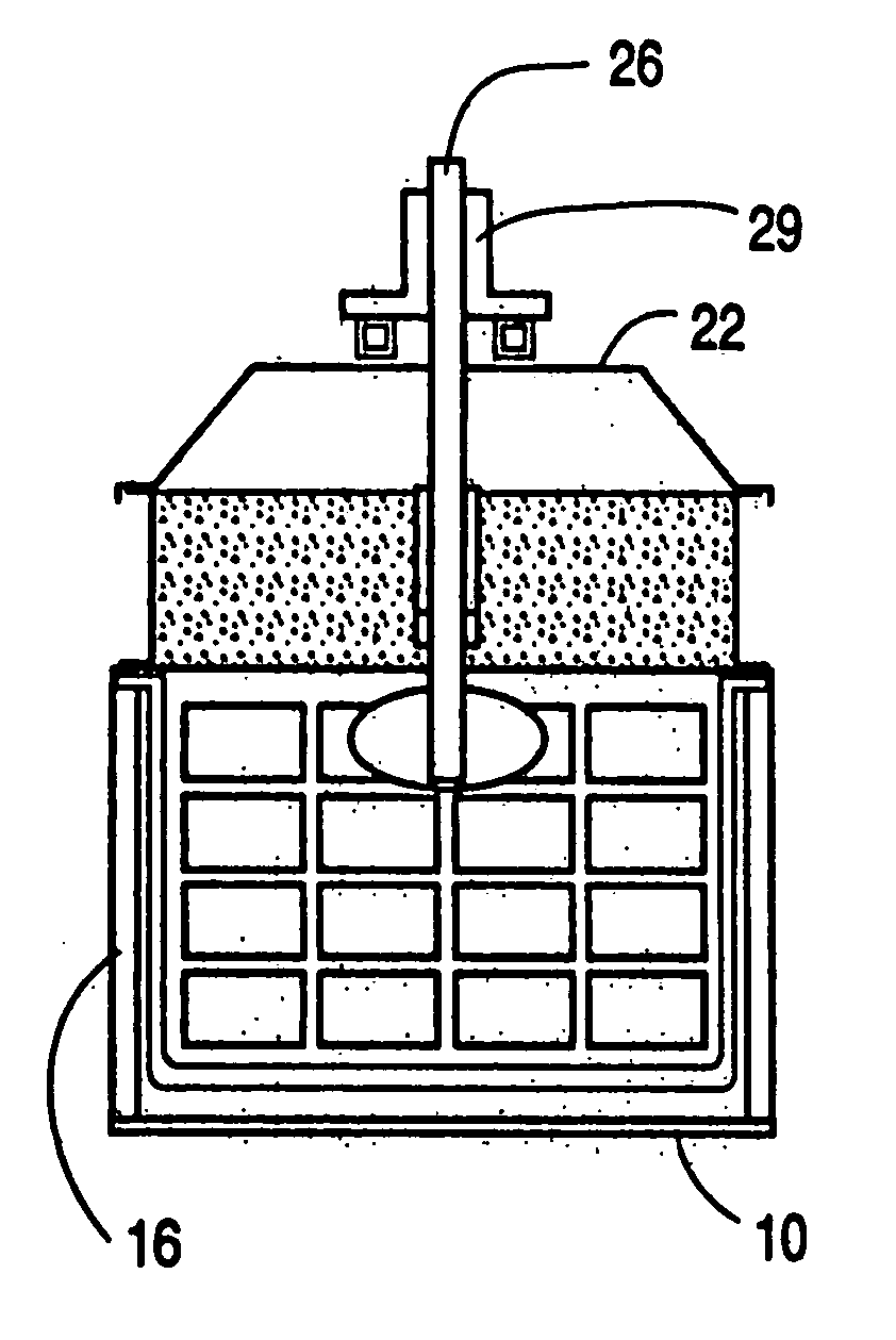 Apparatus and method for melting of materials to be treated