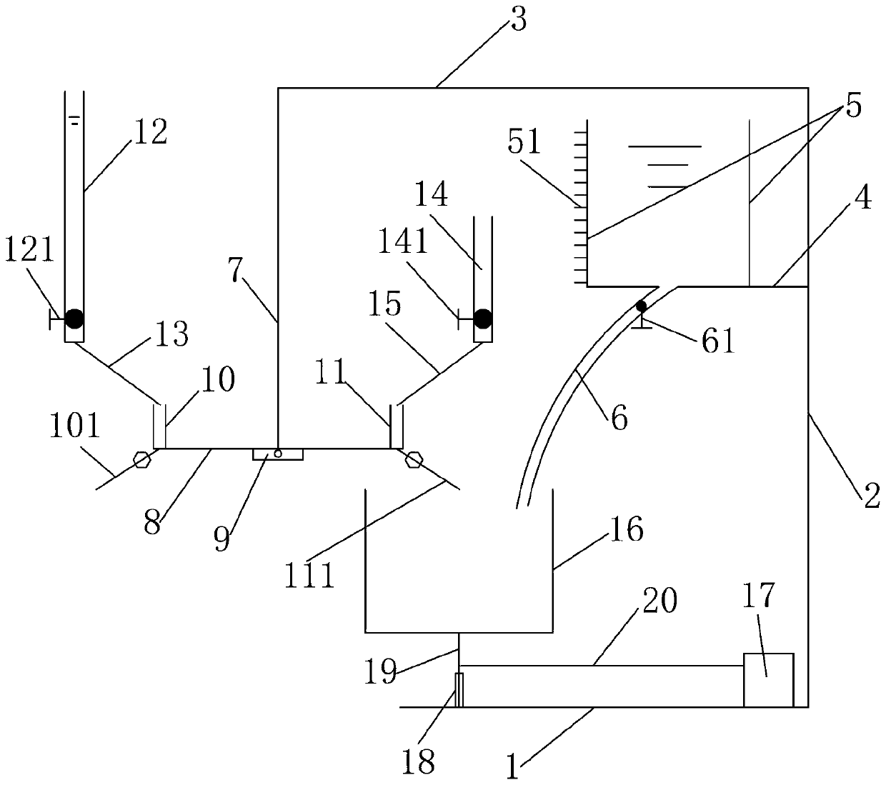 Dispersant proportioning device and proportioning method for granule test