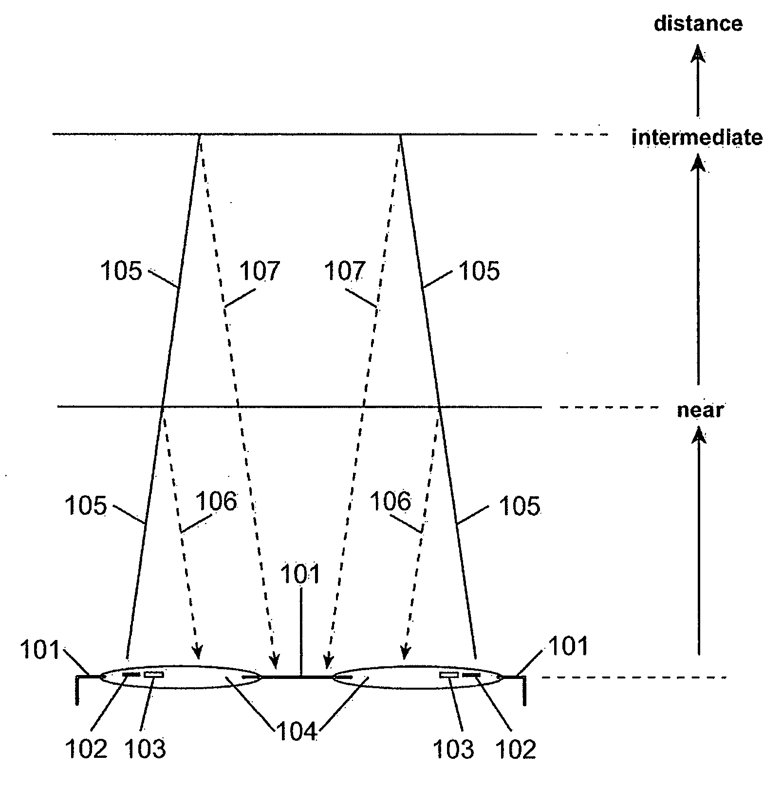 Optical rangefinder for an electro-active lens