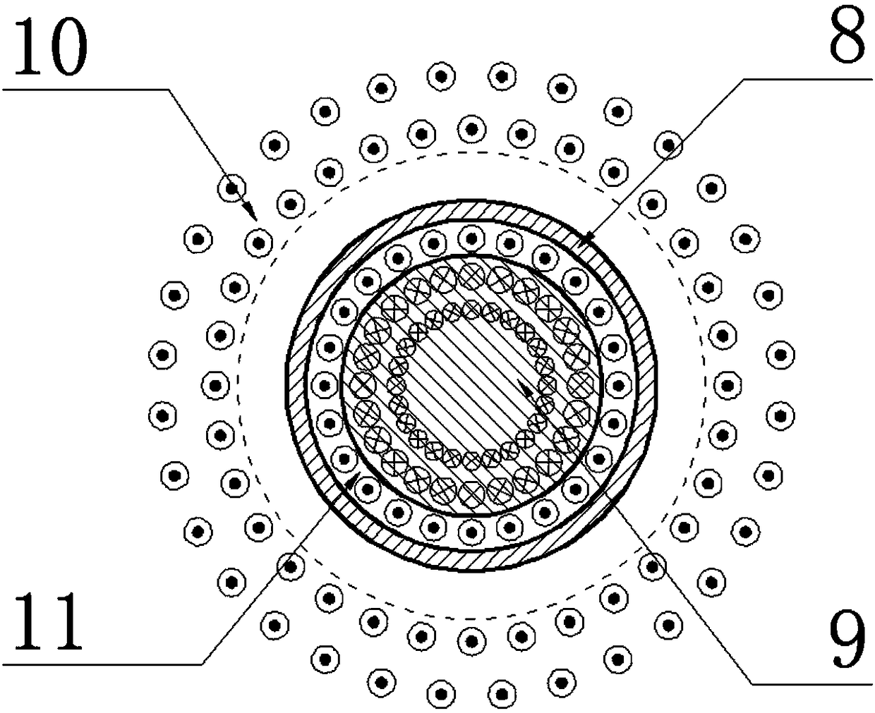 An electromagnetic die-free forming method and device for pipes based on background magnetic field