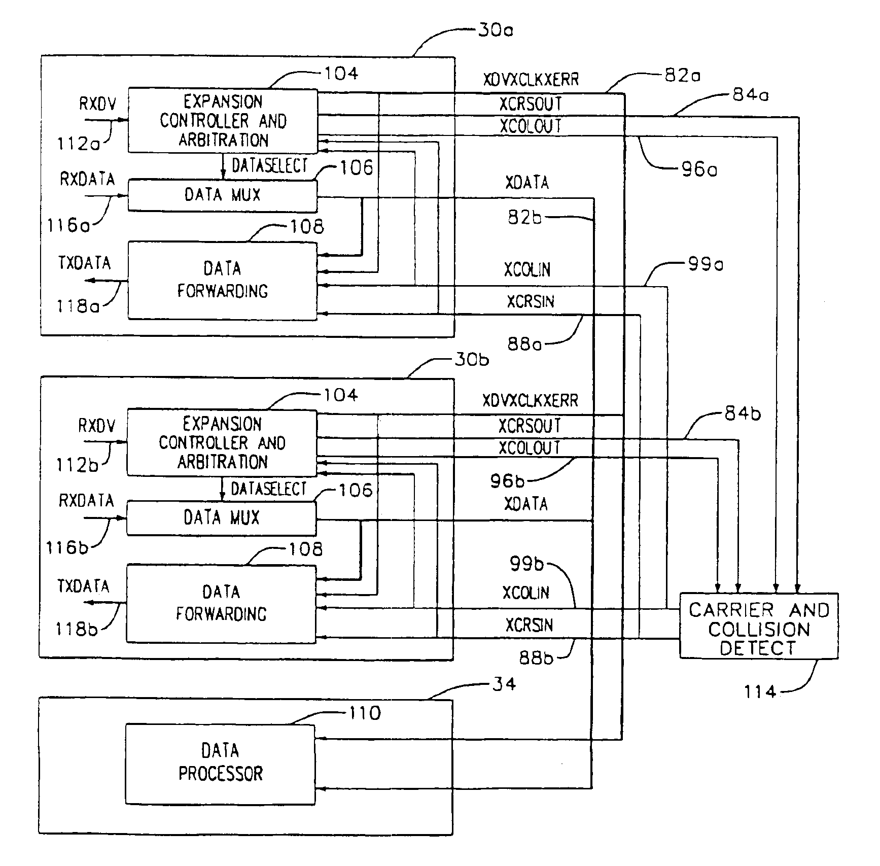 System for and method of providing a header and a trailer in data packets