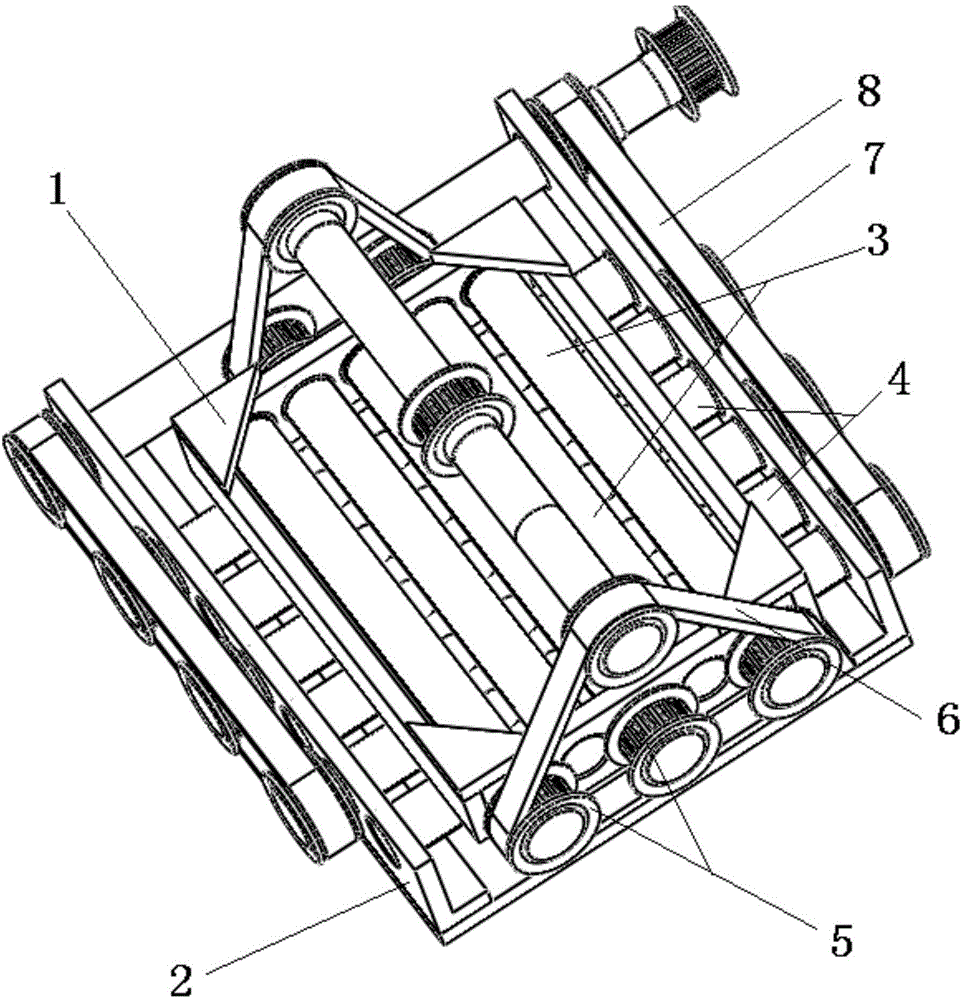 Staggered roller-type super-precise polishing device of precise ball and processing method of same