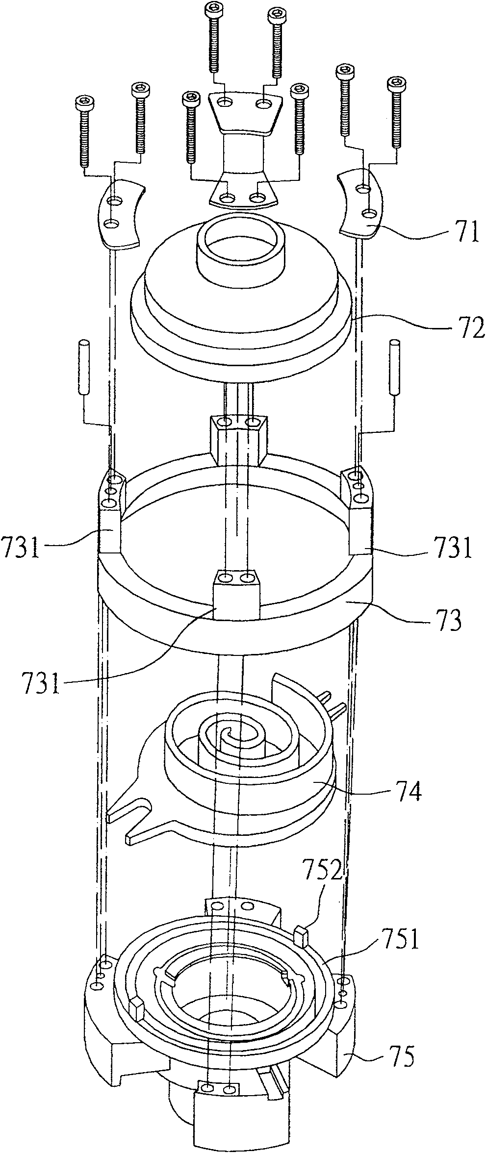 Scroller with axial gap control function