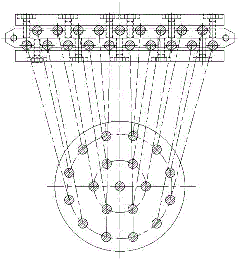 Steel strand winding guiding device and steel strand parallel winding method