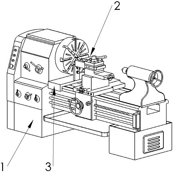 Device for refitting horizontal lathe to complete partial functions of horizontal milling machine