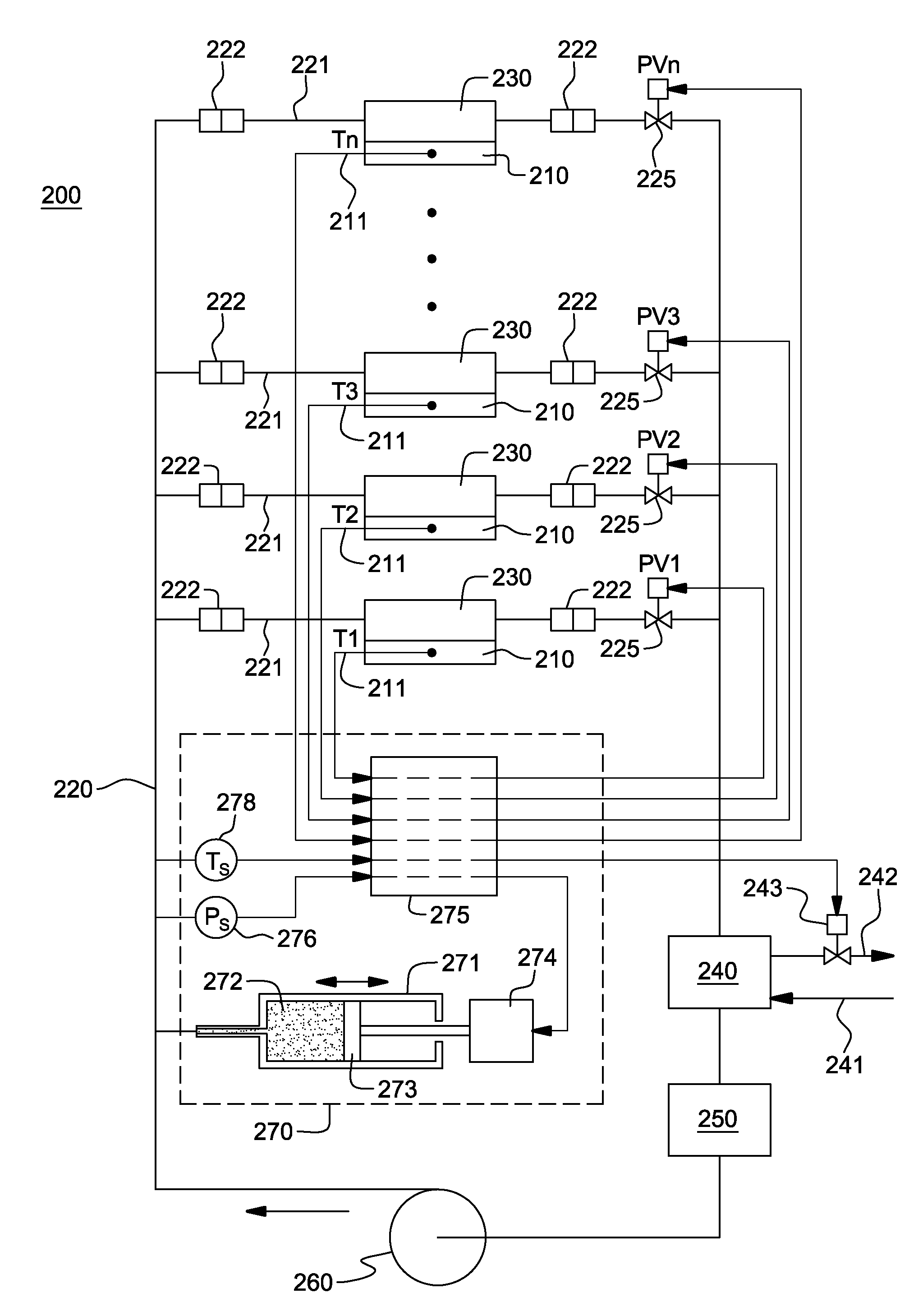 Control of system coolant to facilitate two-phase heat transfer in a multi-evaporator cooling system