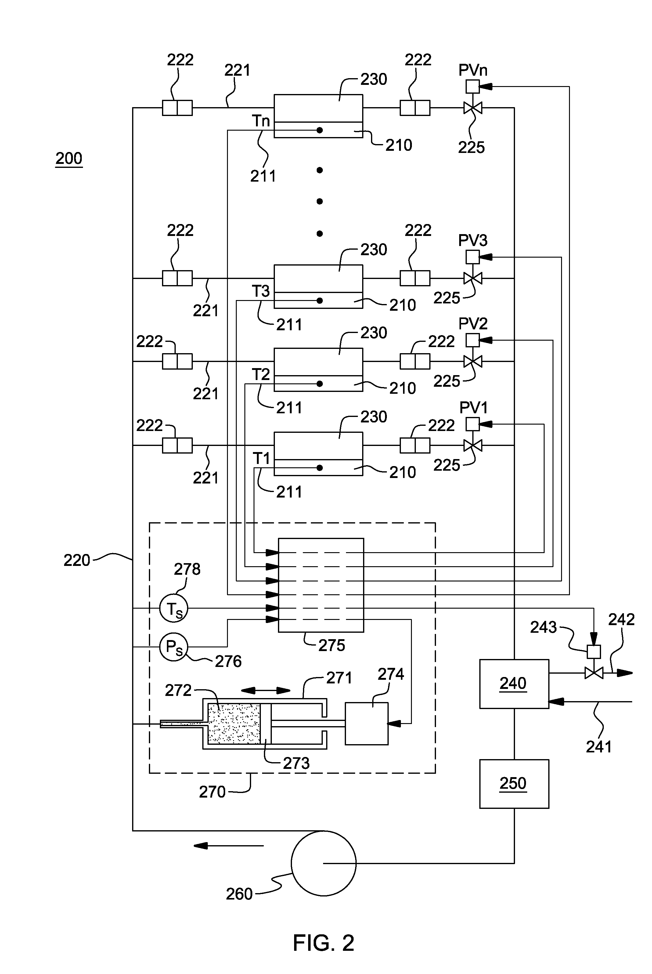 Control of system coolant to facilitate two-phase heat transfer in a multi-evaporator cooling system