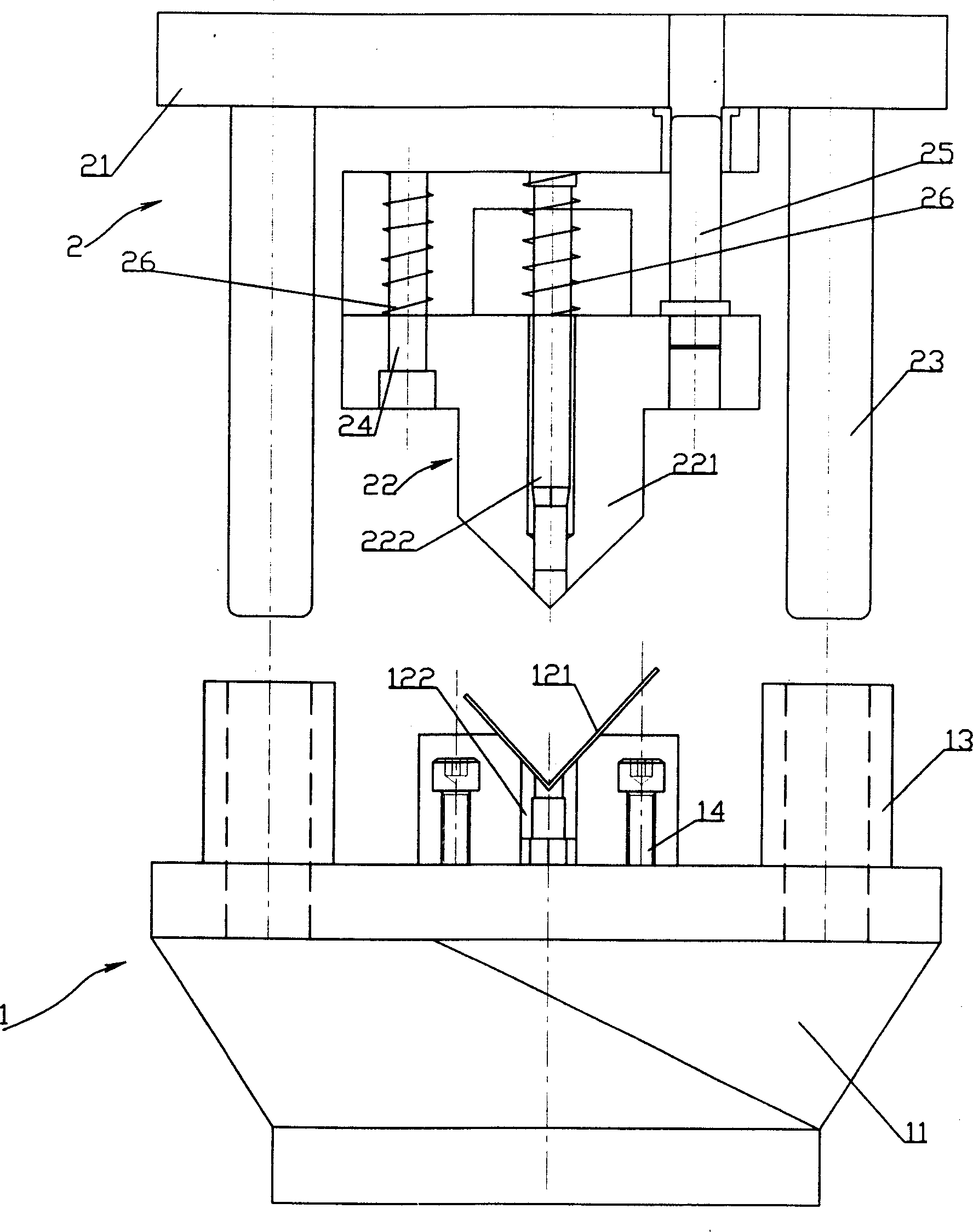 Composite process for bending and punching external protecting ring of steel reel and moulds thereof