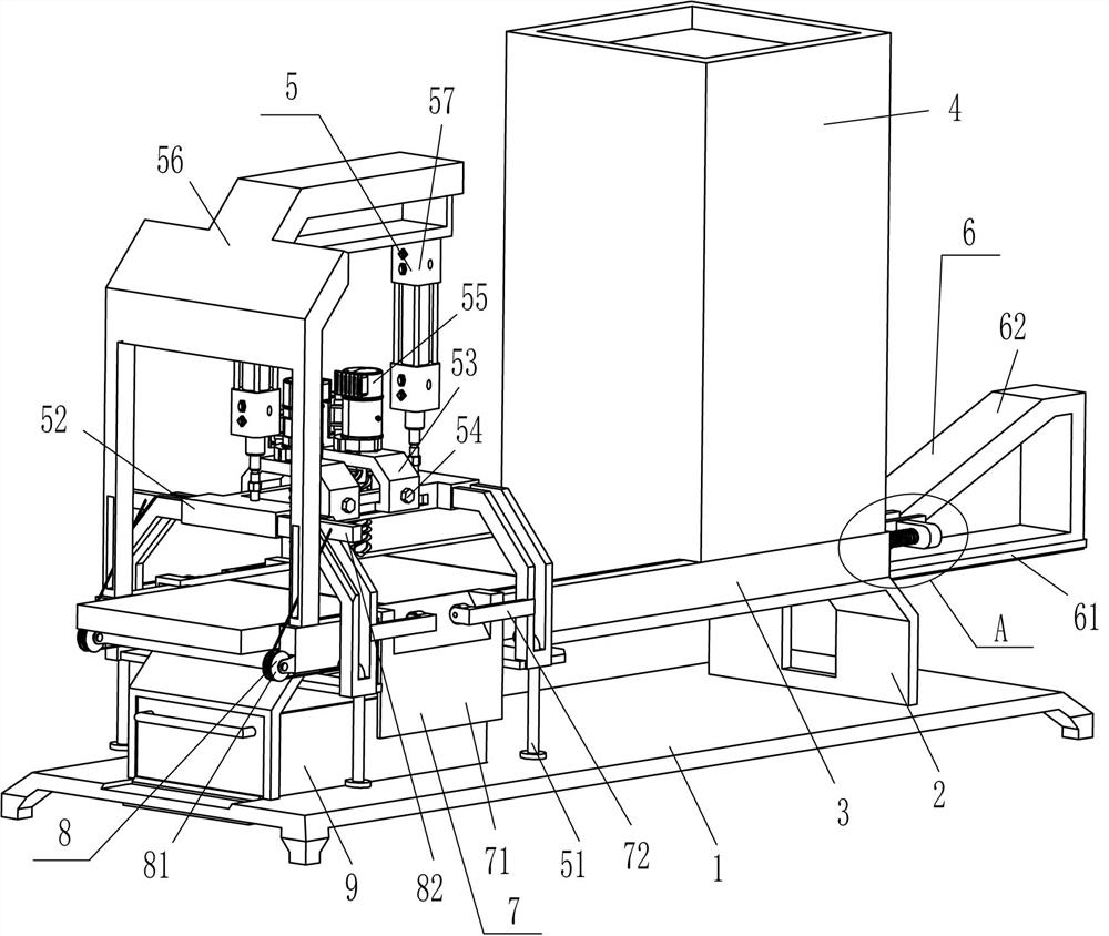 Plate punching and grinding device for intelligent manufacturing