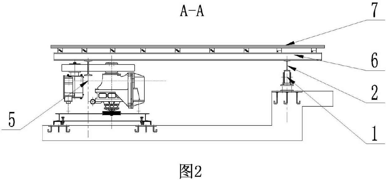 Friction device for external rail of rotary platform