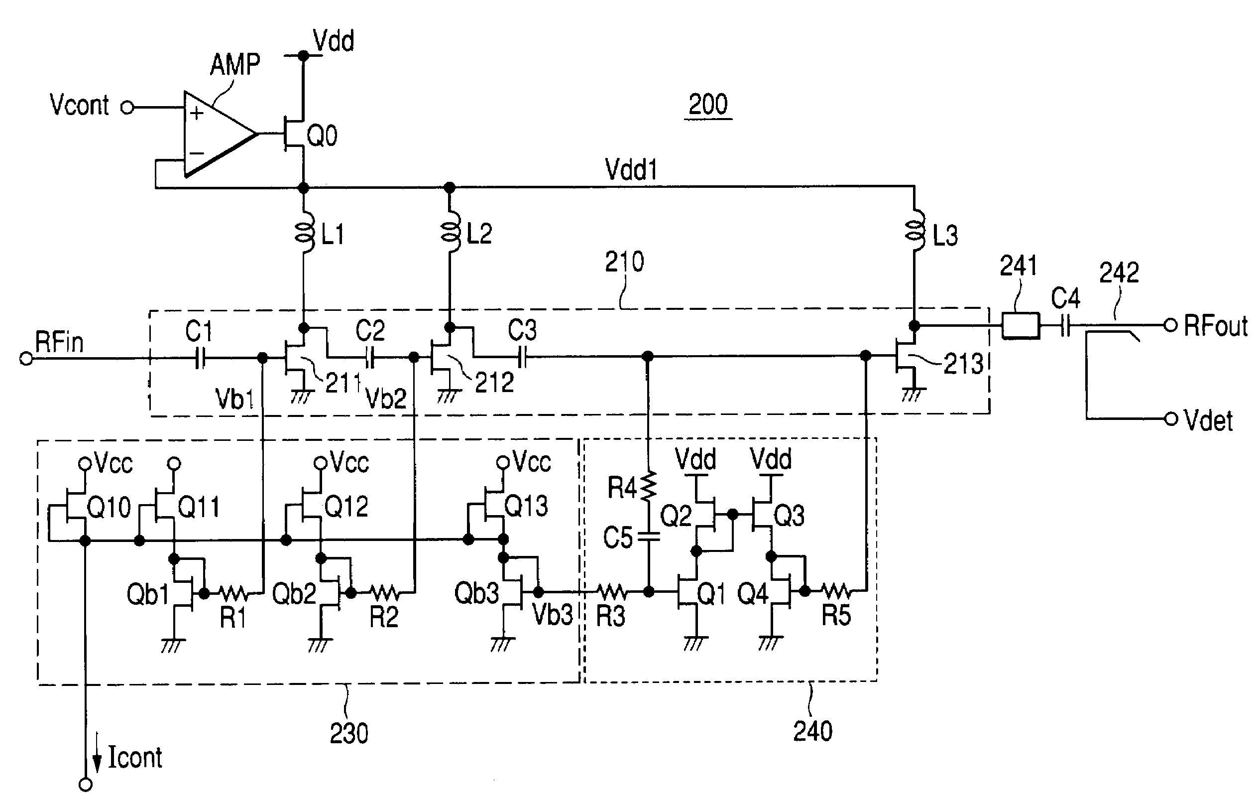 High frequency power amplifier circuit and electric component for high frequency power amplifier