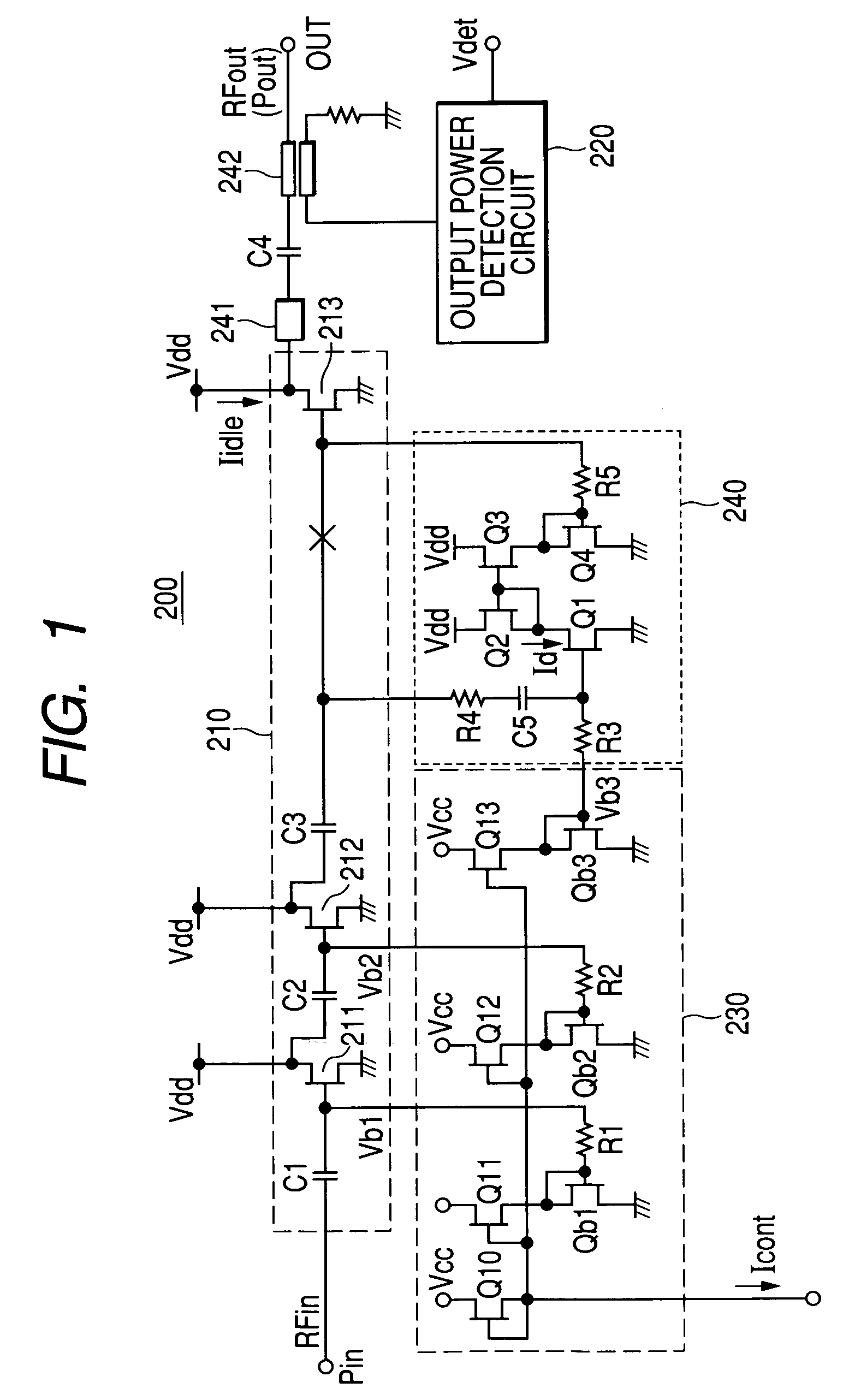 High frequency power amplifier circuit and electric component for high frequency power amplifier