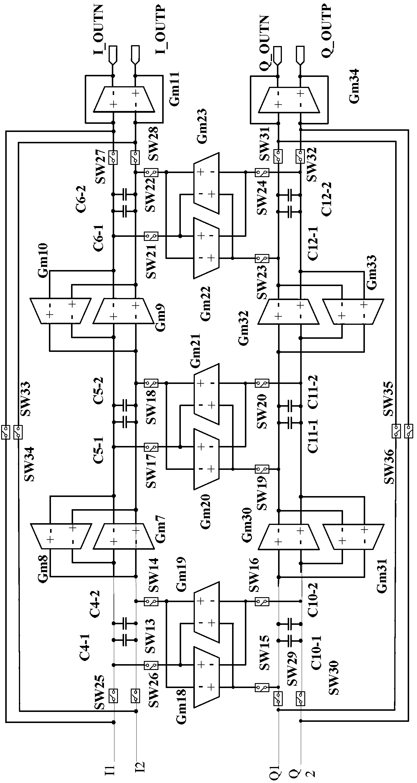 Reconfigurable Gm_C filter circuit