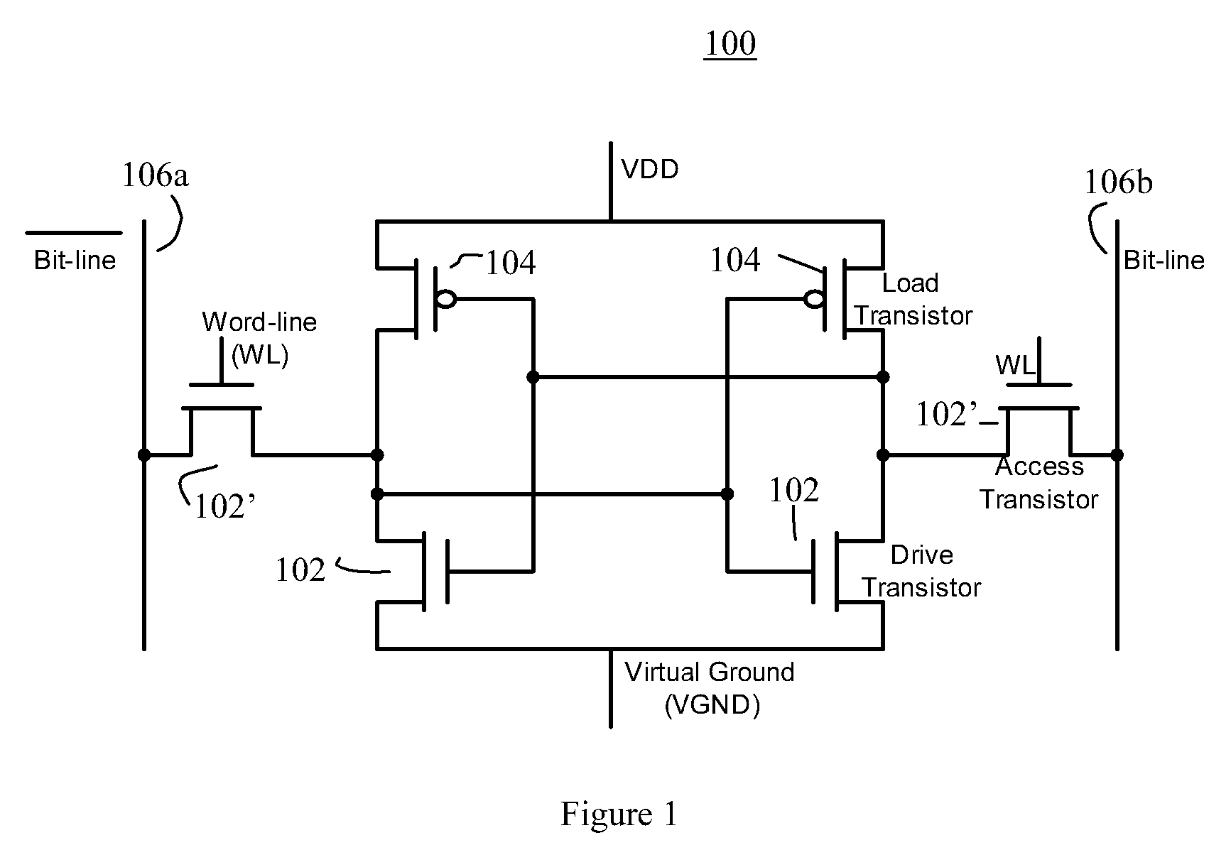 Segmented column virtual ground scheme in a static random access memory (SRAM) circuit