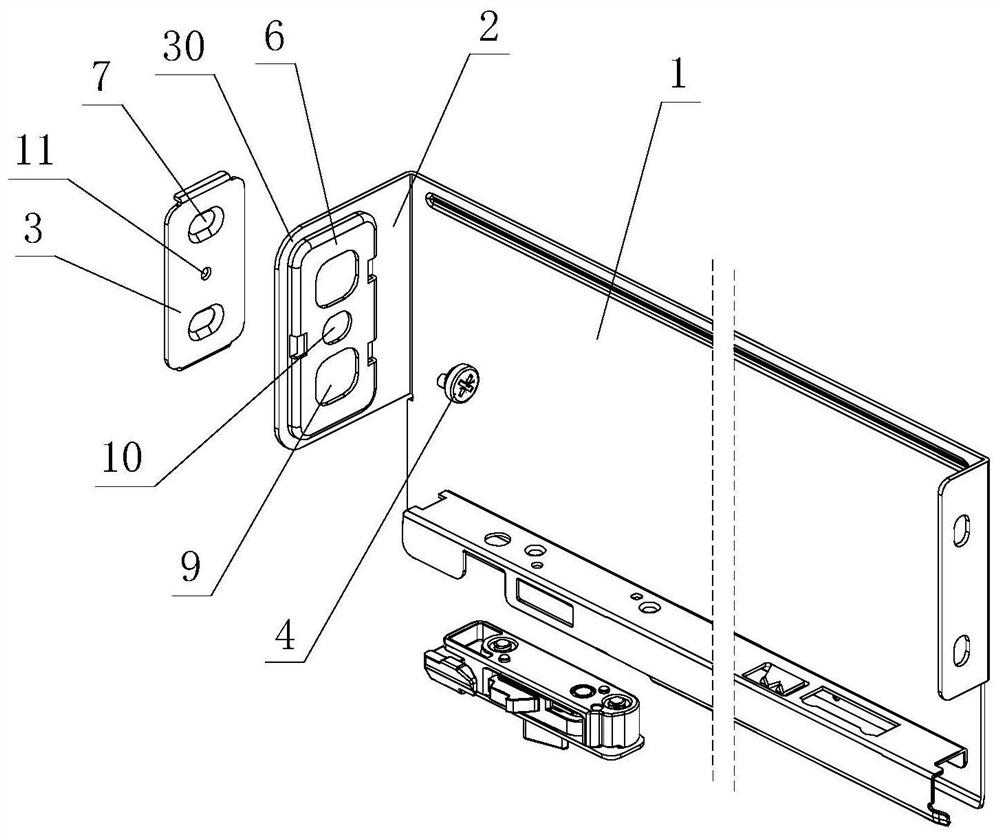 Simple adjusting structure of furniture drawer