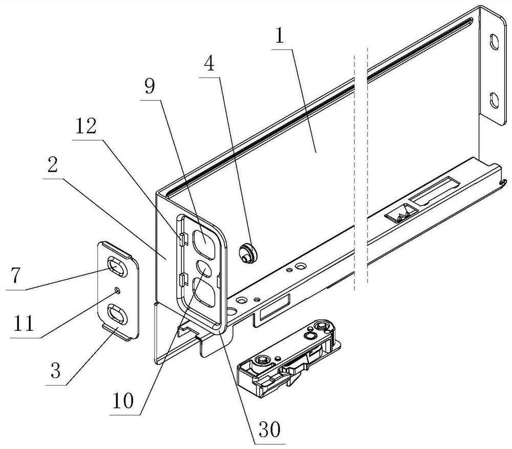 Simple adjusting structure of furniture drawer