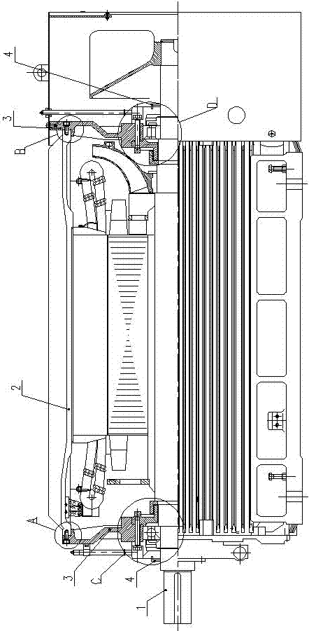 High-voltage compound explosion prevention type three-phase asynchronous motor