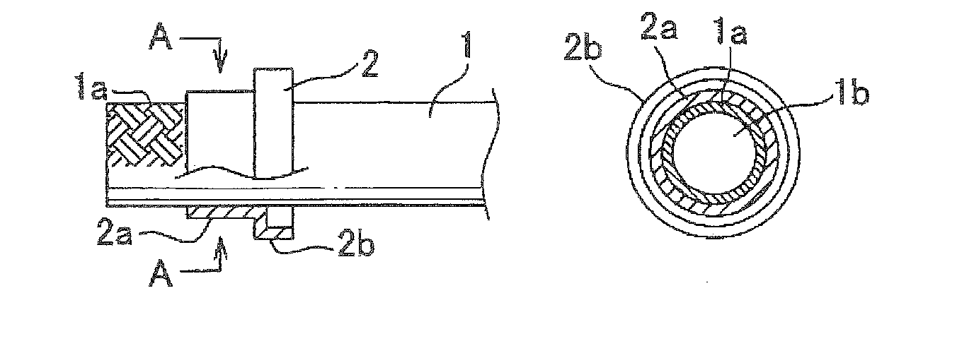Connection method between braided shield layer of shiled wire and drain wire, and connection structure of the same