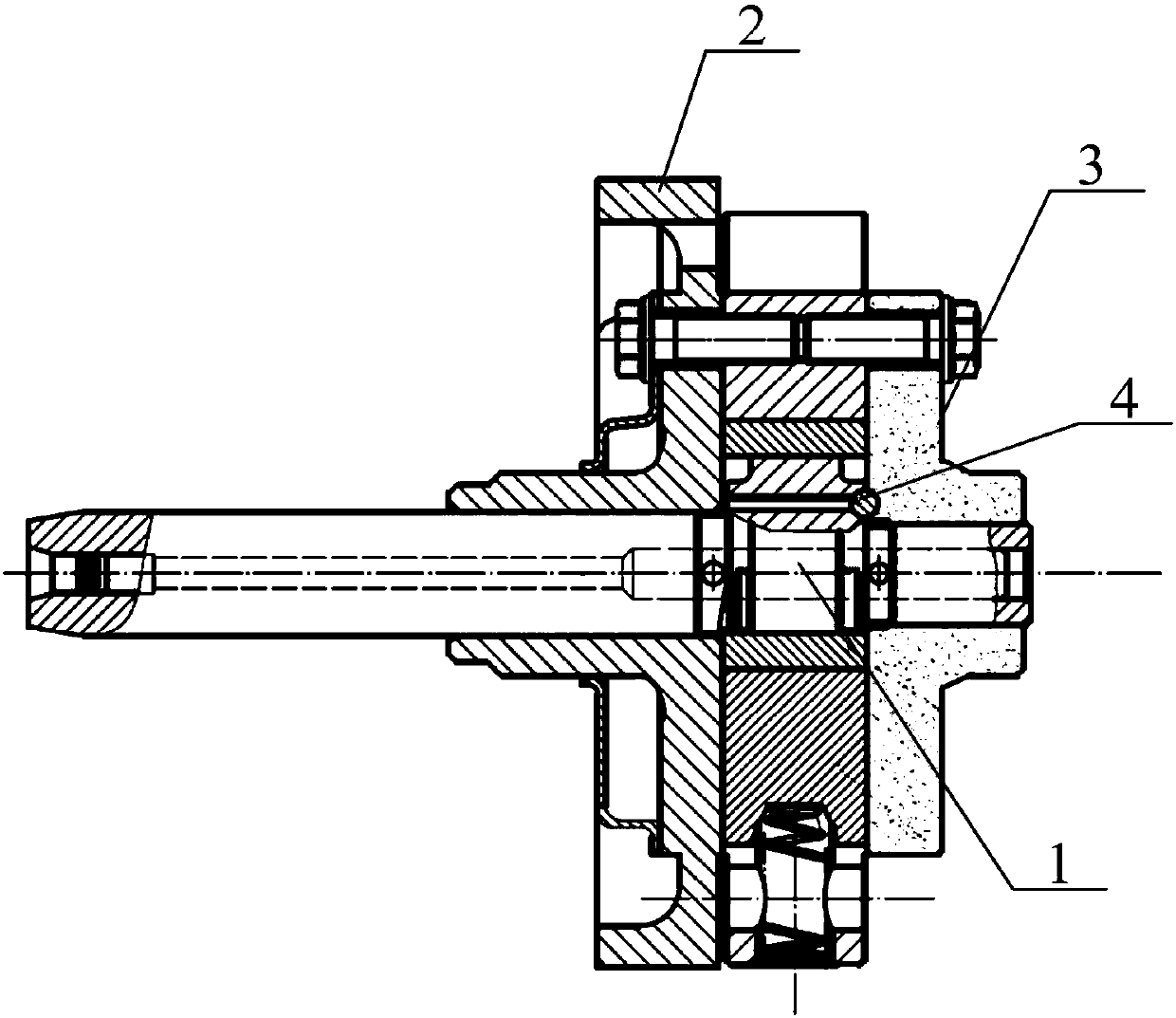 Cooperating structure of a rotor compressor and its crankshaft thrust surface and flange surface