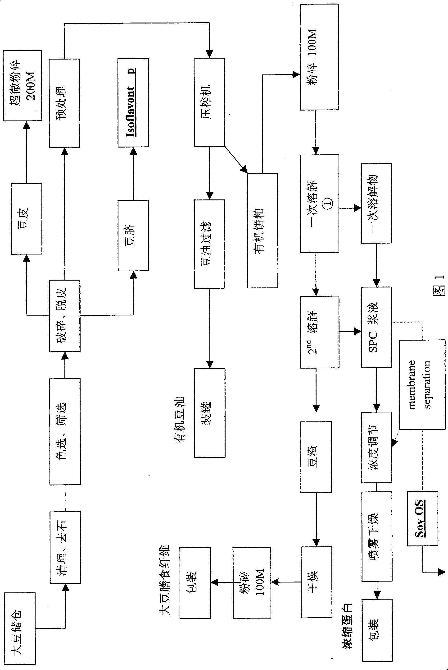 Method for producing organic concentration protein of soybean