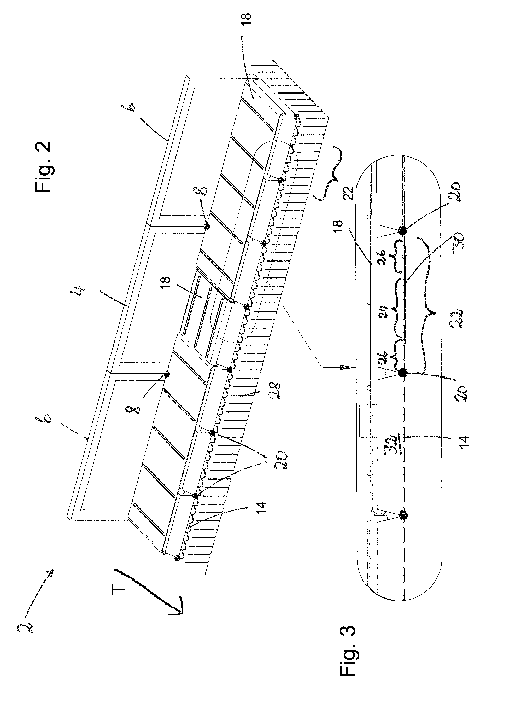 Draper platform with center section and lateral sections arranged laterally to the center section