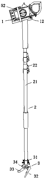 Current measurement device added with lengthened operating handle