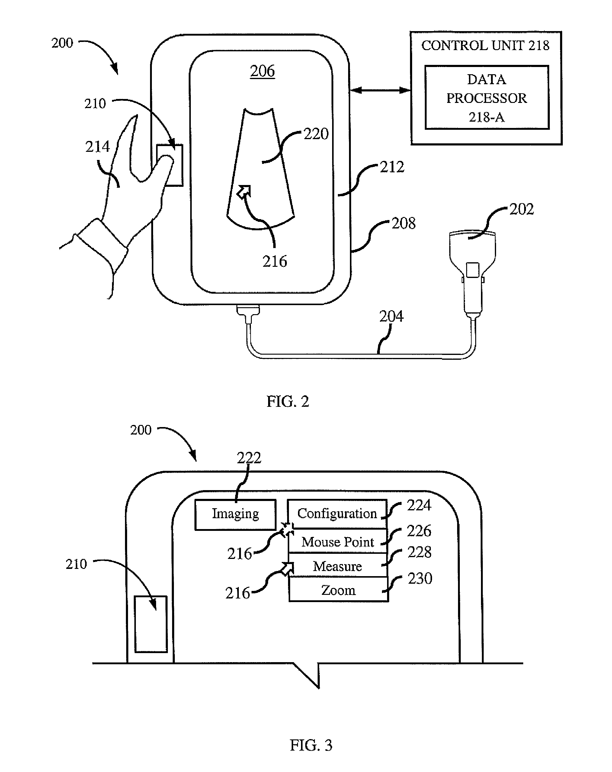 Handheld medical imaging apparatus with cursor pointer control