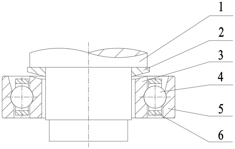 Touchdown bearing with self-centering function for vertical magnetic bearing rack