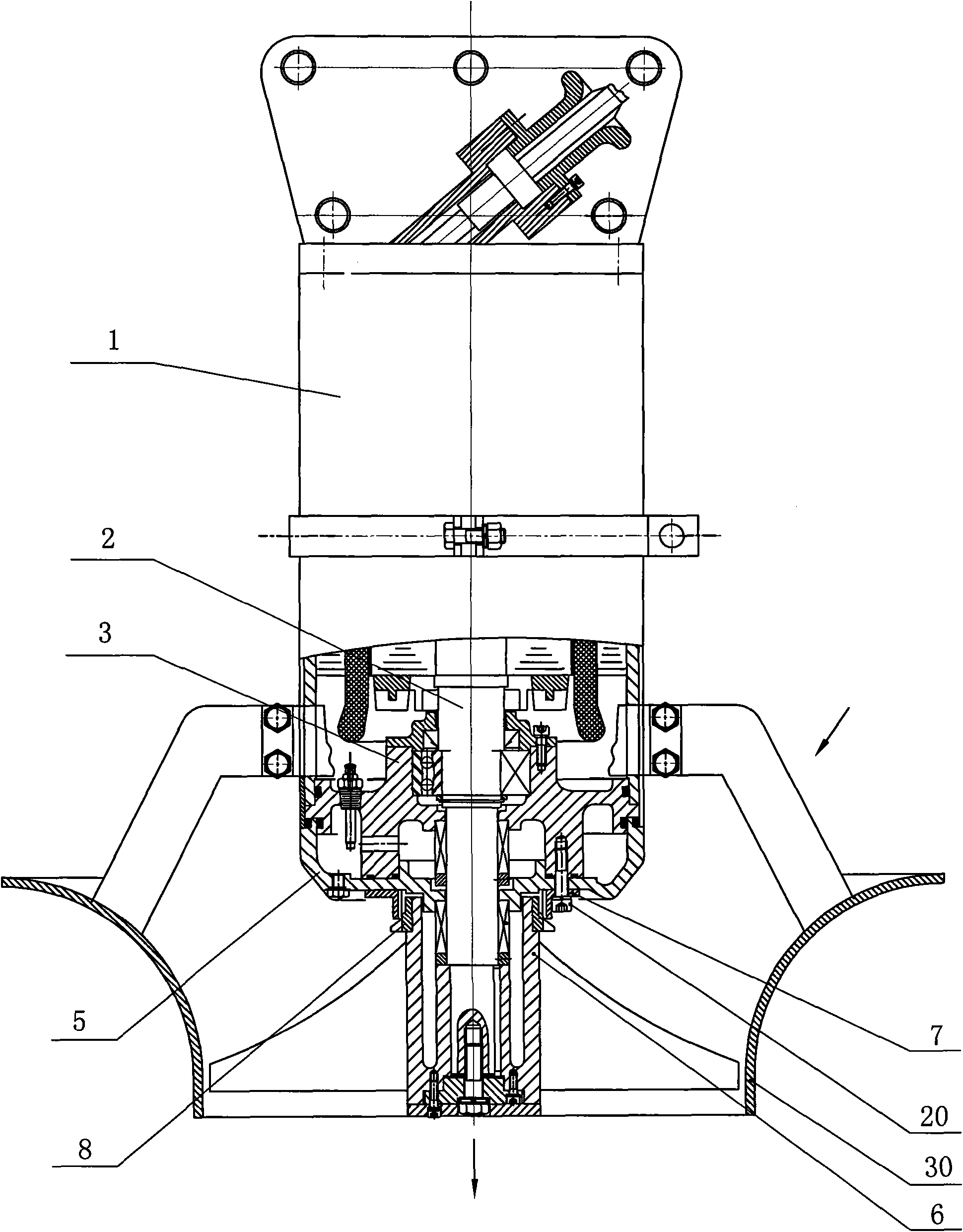 Submersible mixer with cutting function