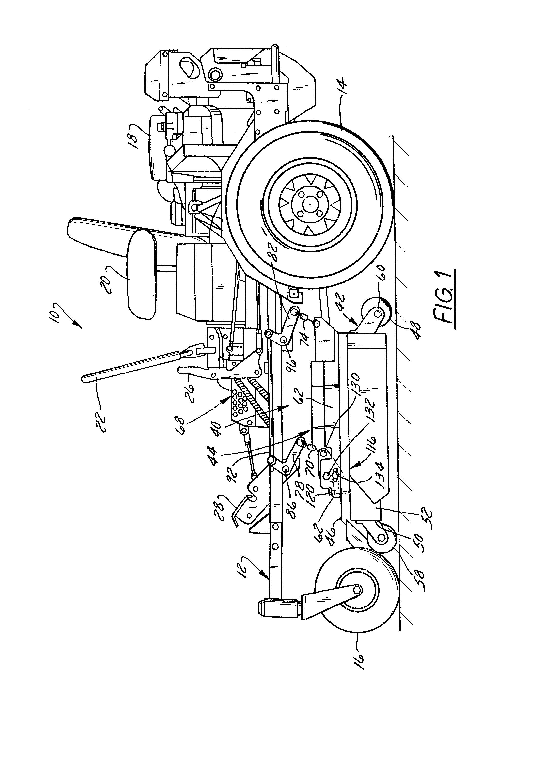 Lawnmower cutter deck with side-to-side deck leveler