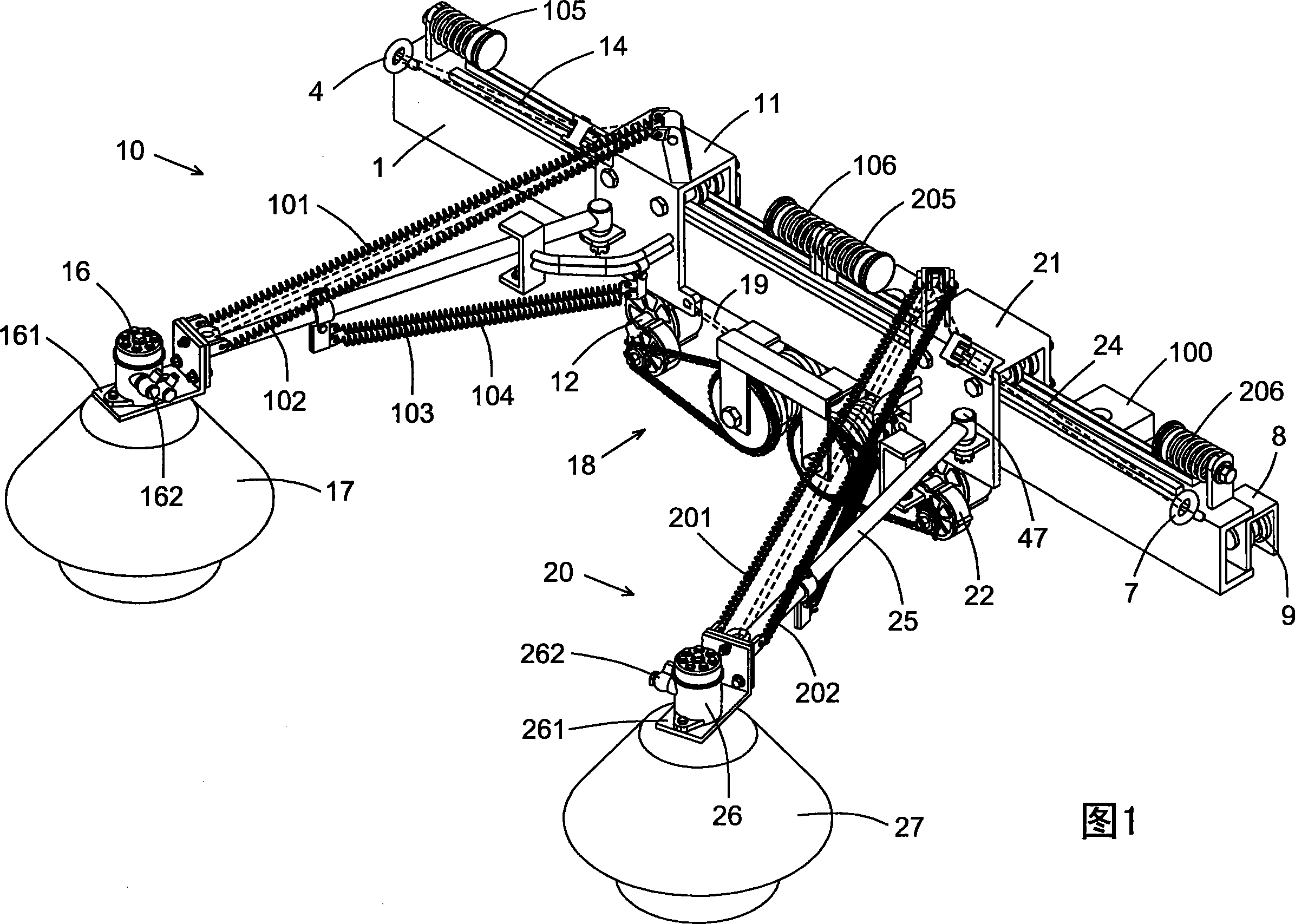 Cleaning device for road edge