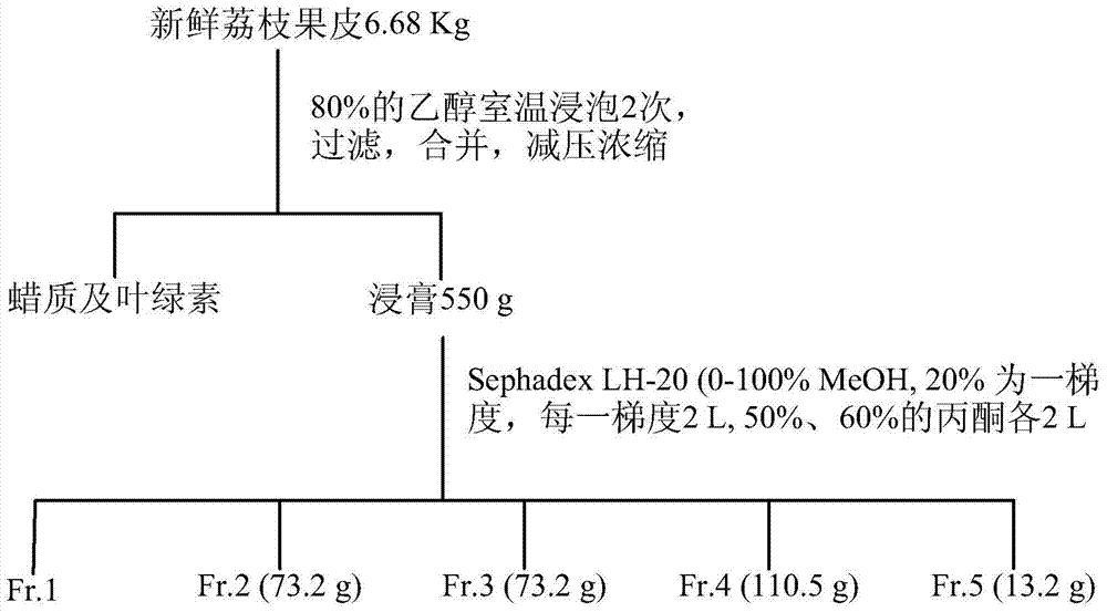 Application of lychee peel polyphenols in the preparation of drugs or health products for lowering liver low-density lipoprotein cholesterol