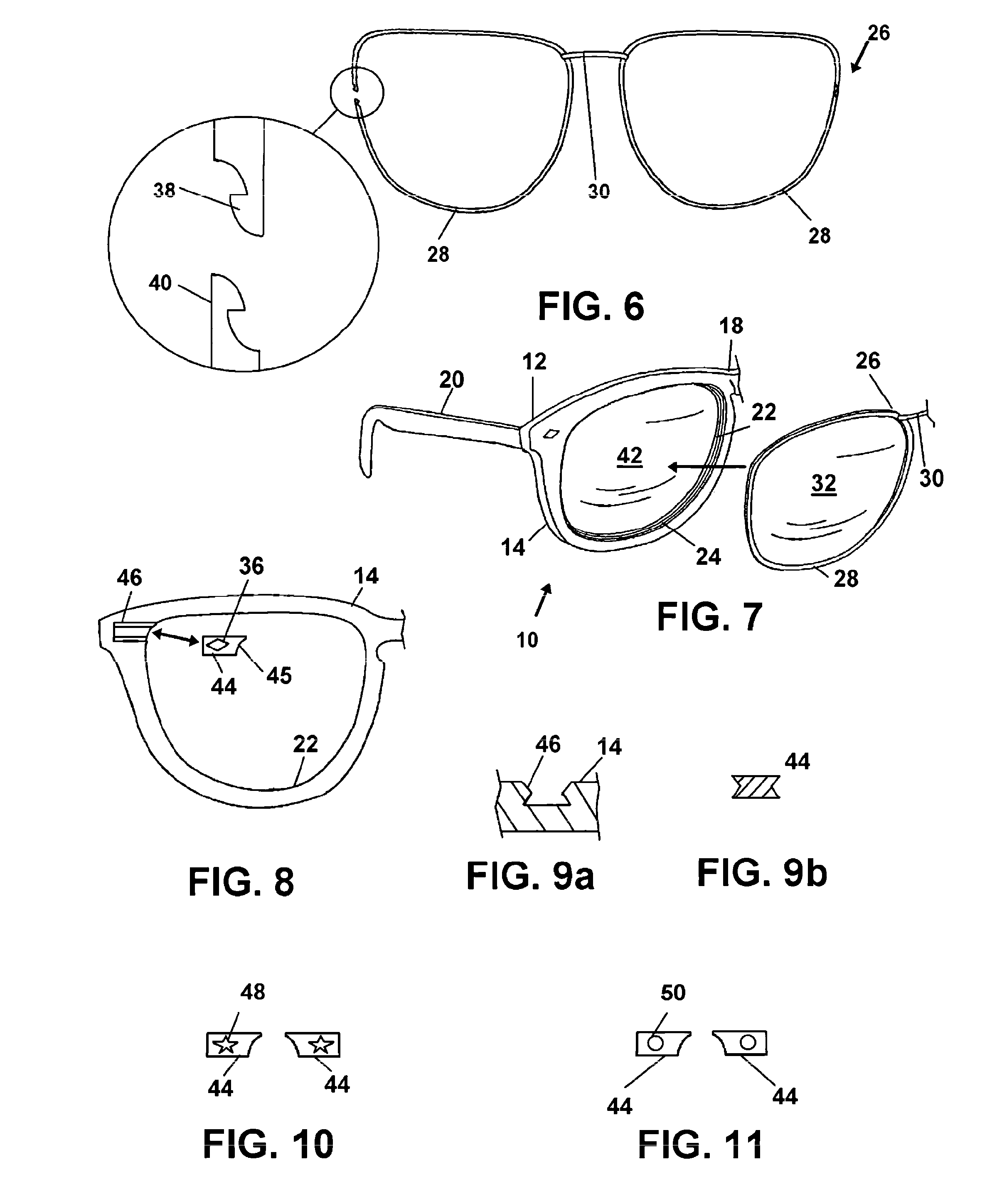 Interchangeable Eyewear Lenses and Component