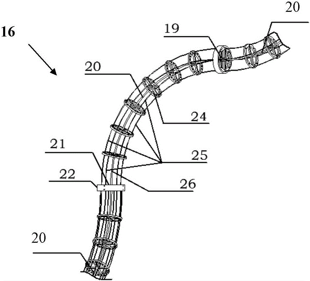 Compact multi-joint-section snake arm driving mechanism easy to expand