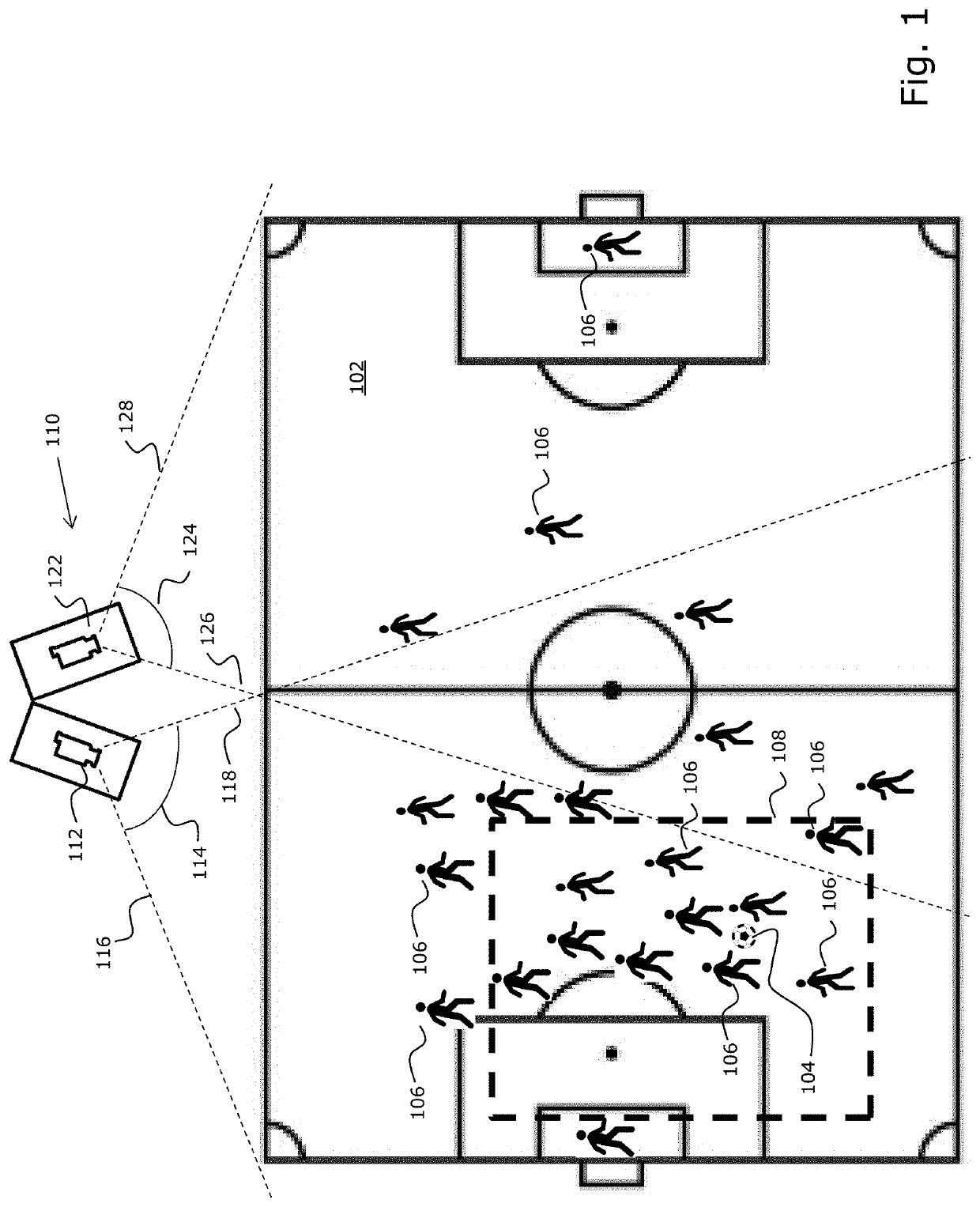 Computer-implemented method for automated detection of a moving area of interest in a video stream of field sports with a common object of interest